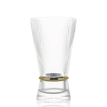 Ribbed Highball Glasses with Band 6pk