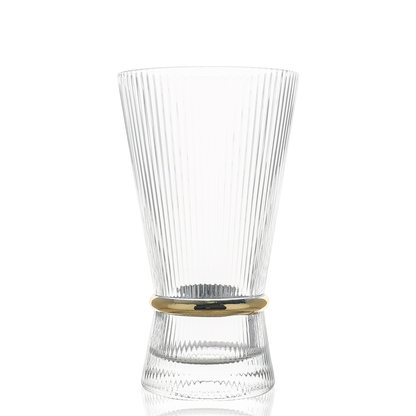 Ribbed Highball Glasses with Band 6pk