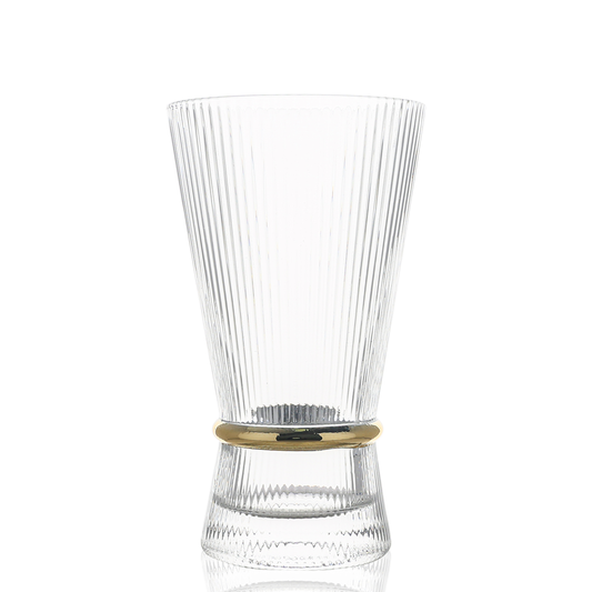 Ribbed Highball Glasses with Band 6pk