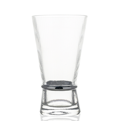 Ribbed Highball Glasses with Band 6pk
