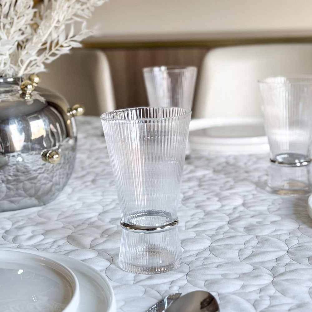 Ribbed Highball Glasses with Band 6pk