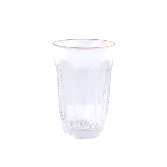 Textured  Highball Glasses with Gold Rim 6pk