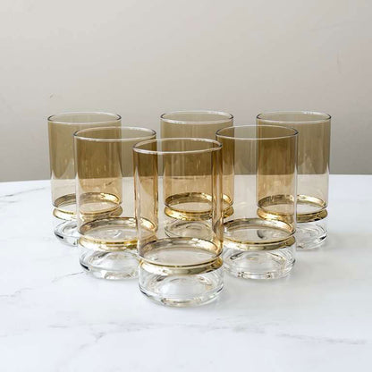 Colored Highball Glasses with Band 6pk