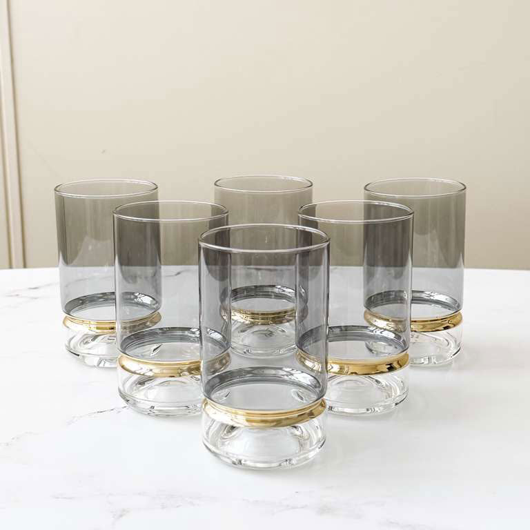 Colored Highball Glasses with Band 6pk