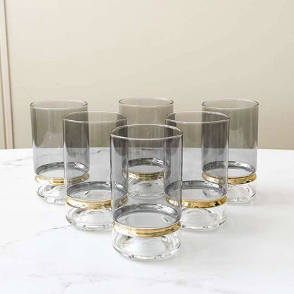 Colored Highball Glasses with Band 6pk
