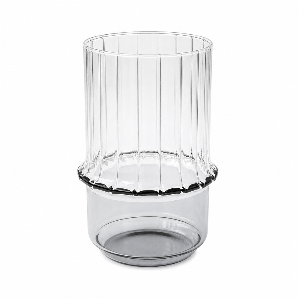 Colored Base & Ribbed Highball Glasses 6pk