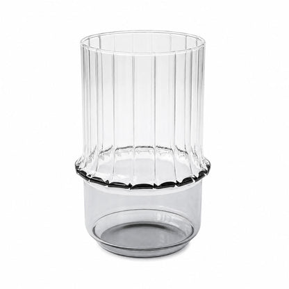 Colored Base & Ribbed Highball Glasses 6pk