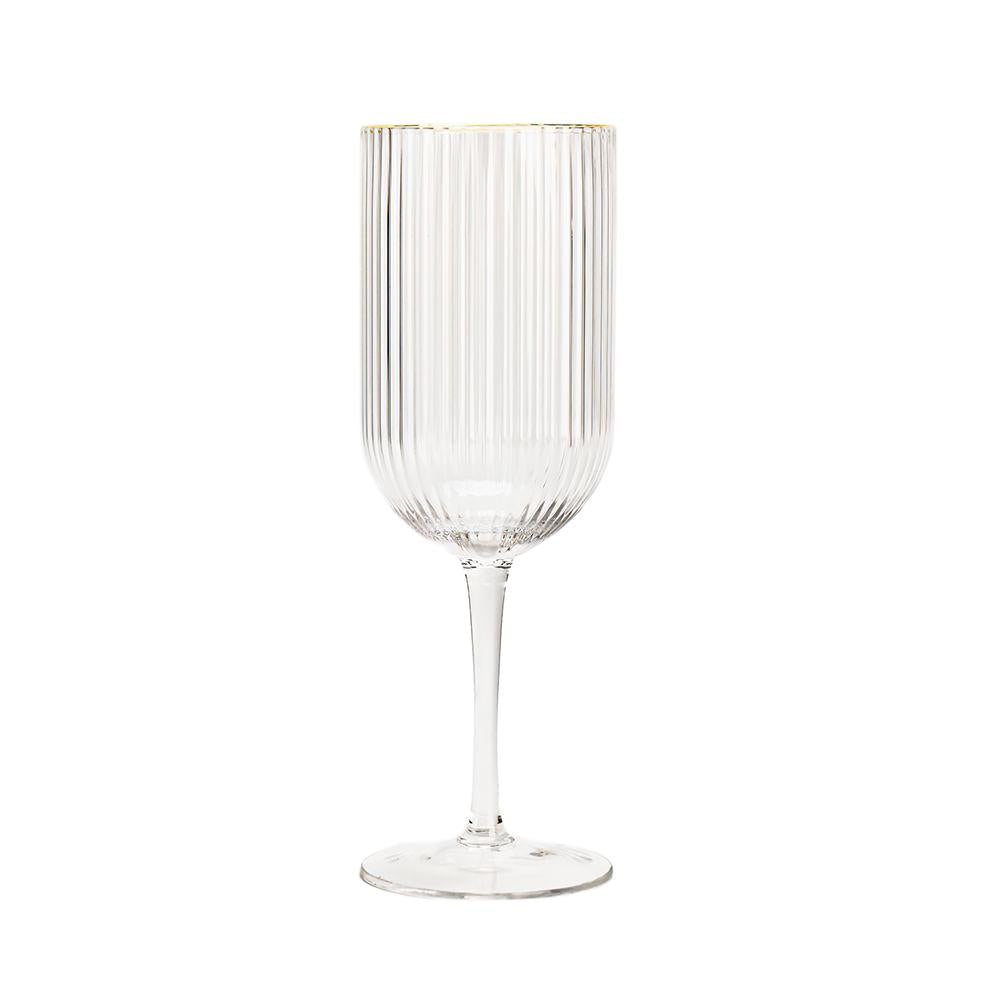 Luxe Ribbed Stem Wine Glasses 6pk