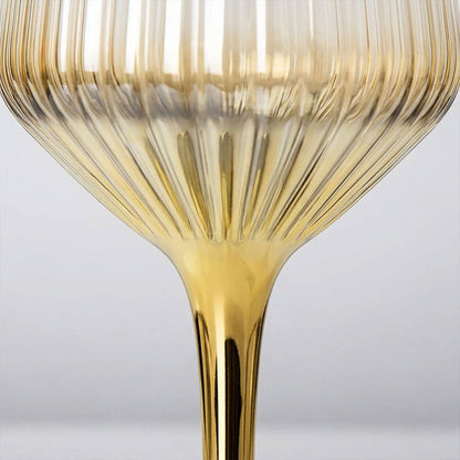 Gold Stained Stem Wine Glasses 6pk
