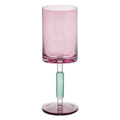 Purple & Green Stem Wine Glasses 6pk