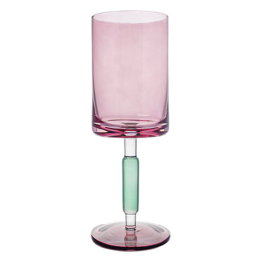 Purple & Green Stem Wine Glasses 6pk