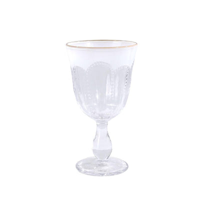 Textured Stem Wine Glasses with Gold Rim 6pk
