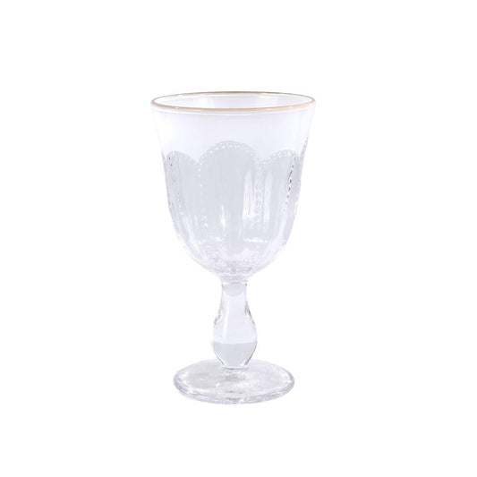Textured Stem Wine Glasses with Gold Rim 6pk