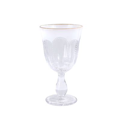 Wine Stem Glass with Gold Rim 6pk