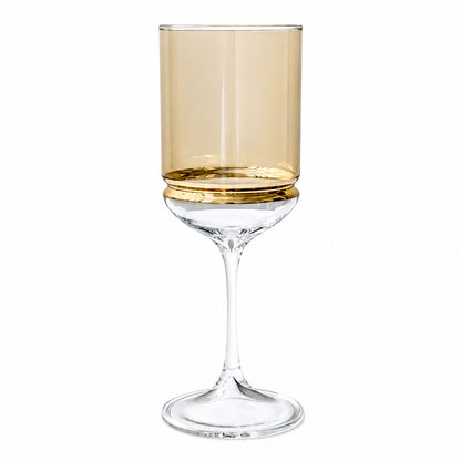 Colored Stem Wine Glasses with Band 6pk