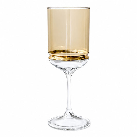 Colored Stem Wine Glasses with Band 6pk