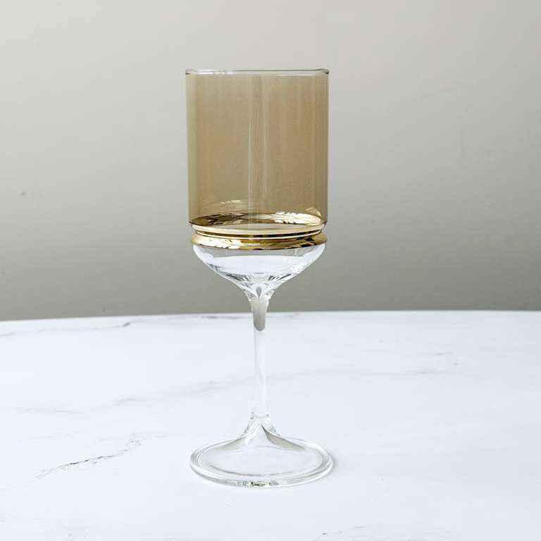 Colored Stem Wine Glasses with Band 6pk