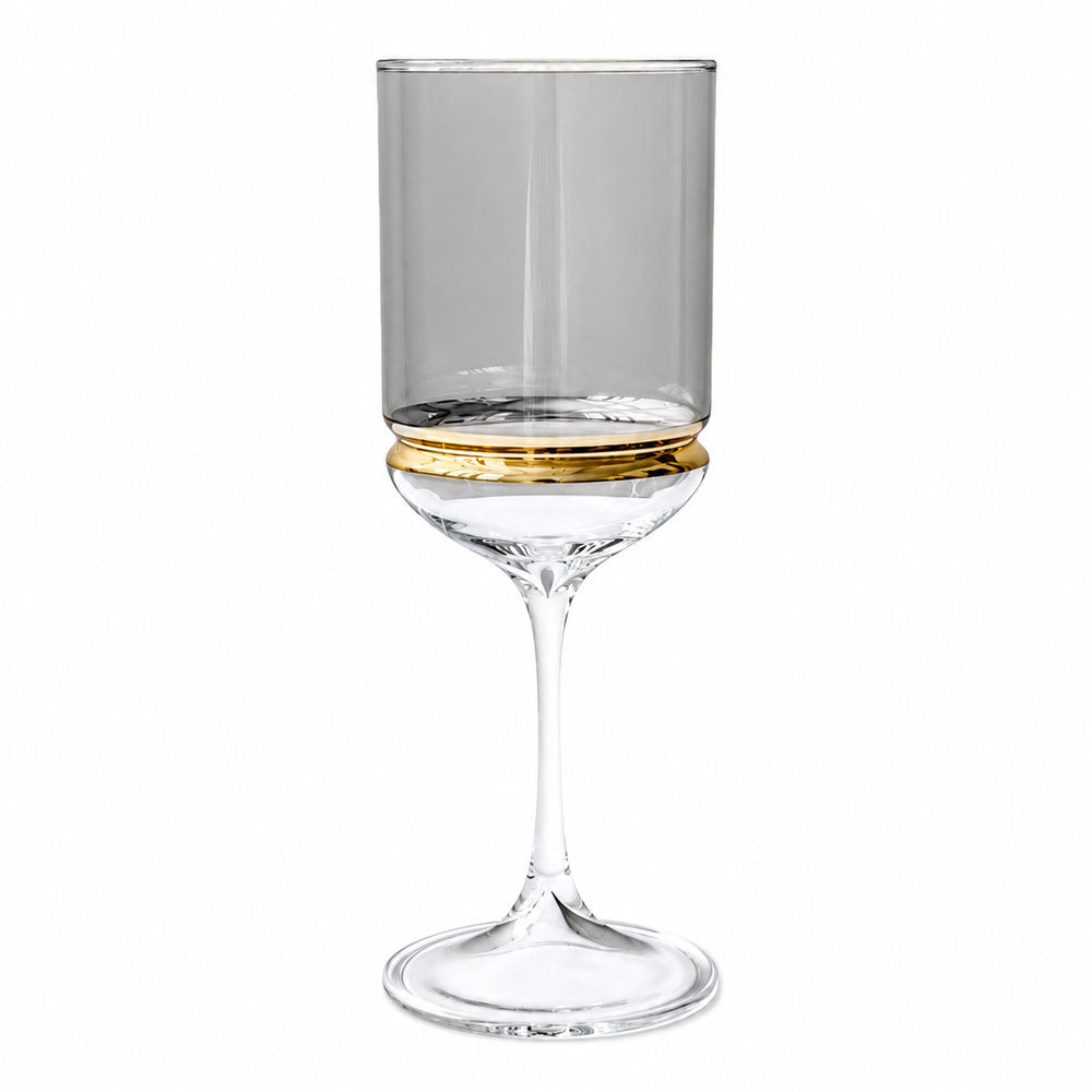 Colored Stem Wine Glasses with Band 6pk