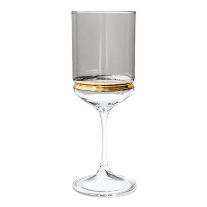 Colored Stem Wine Glasses with Band 6pk