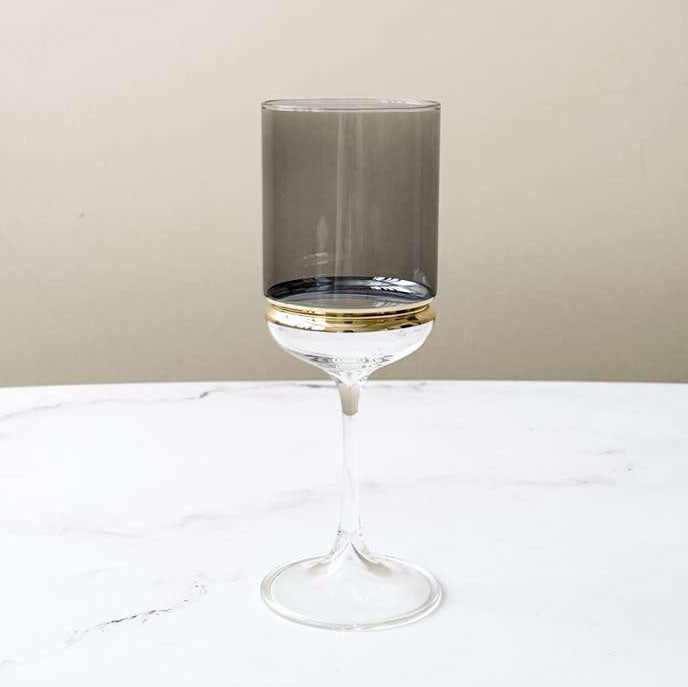 Colored Stem Wine Glasses with Band 6pk