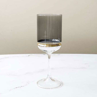 Colored Stem Wine Glasses with Band 6pk