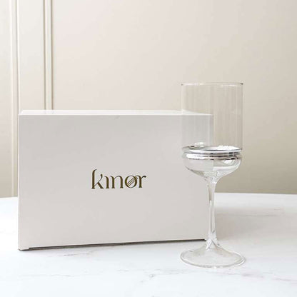 Stem Wine Glasses with Band 6pk