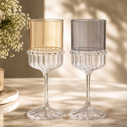 Colored Stem Wine Glasses  6pk