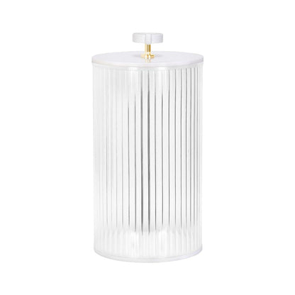 Corrugated Lucite Cookie Jar with Leatherette Handle