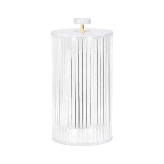 Corrugated Lucite Cookie Jar with Leatherette Handle