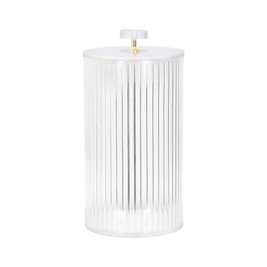 Corrugated Lucite Cookie Jar with Leatherette Handle