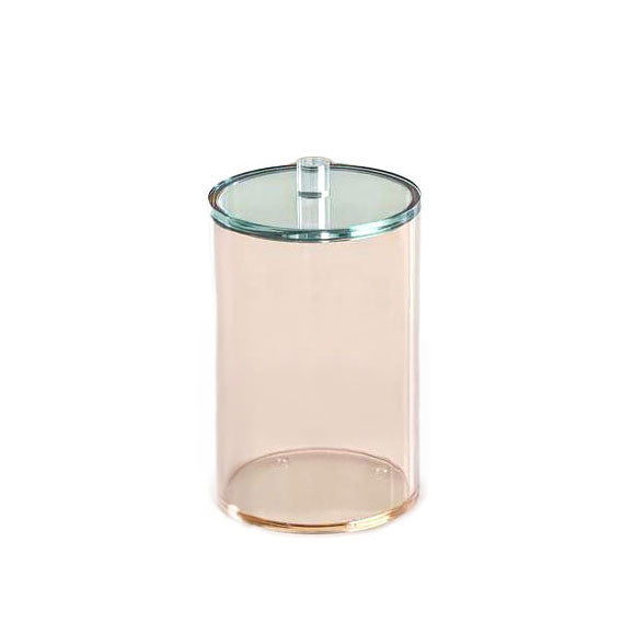 Amber Lucite Cookie Jars with Teal Lid