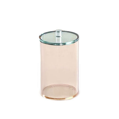 Amber Lucite Cookie Jars with Teal Lid