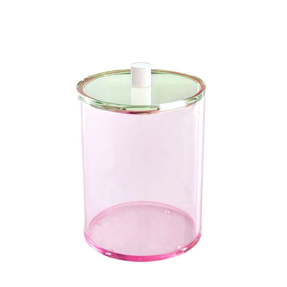 Pink Lucite Cookie Jar with Green Lid