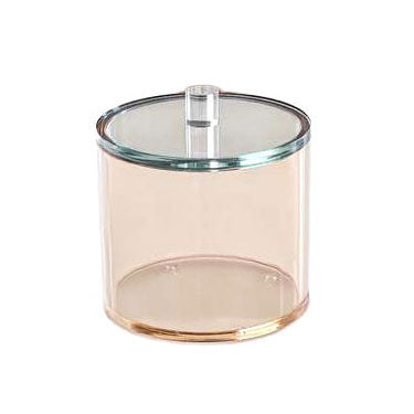 Amber Lucite Cookie Jars with Teal Lid