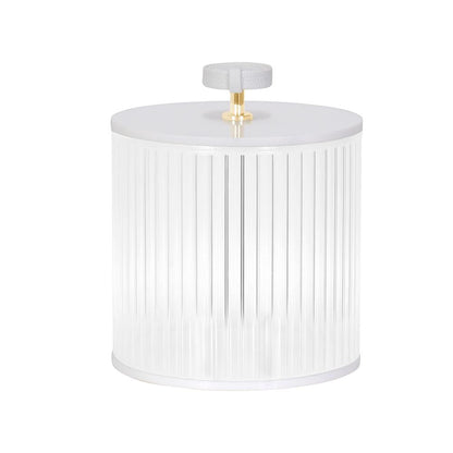Corrugated Lucite Cookie Jar with Leatherette Handle
