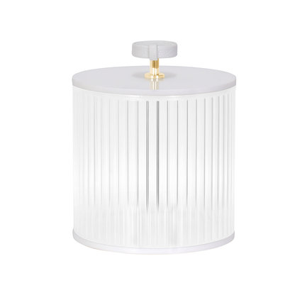 Corrugated Lucite Cookie Jar with Leatherette Handle