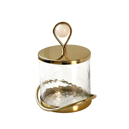 Elegant Glass Cookie Jar With Gold Lid and Base