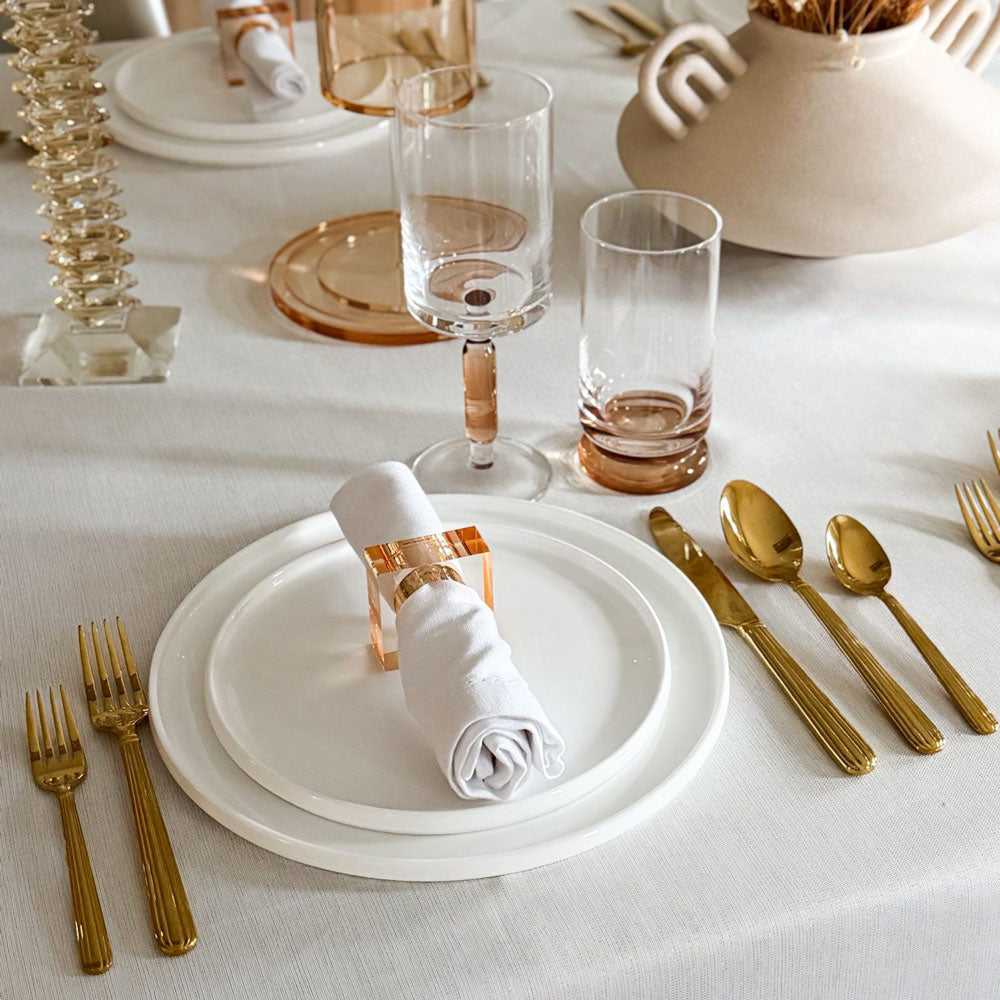 Amber Lucite Napkin Rings 4pk