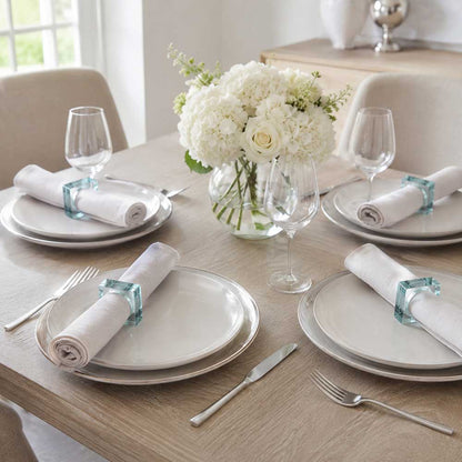 Teal Lucite Napkin Rings 4pk