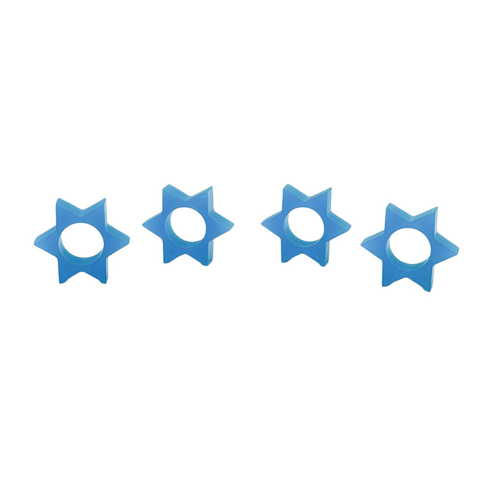 Resin Blue Dusk Star of David Napkin Rings 4pk