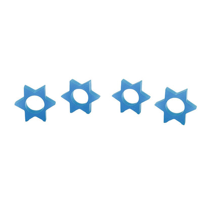 Resin Blue Dusk Star of David Napkin Rings 4pk