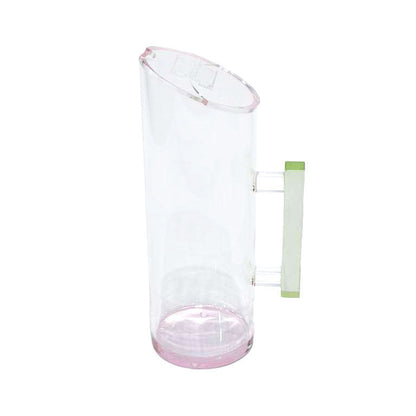 Pink Lucite Pitcher with Green Handle