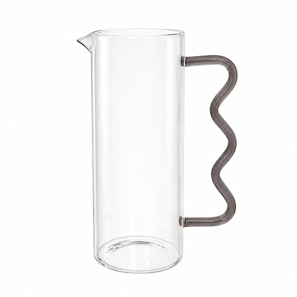 Glass Pitcher with Colored Wavy Handle