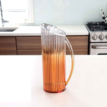 Amber Corrugated Lucite Pitcher