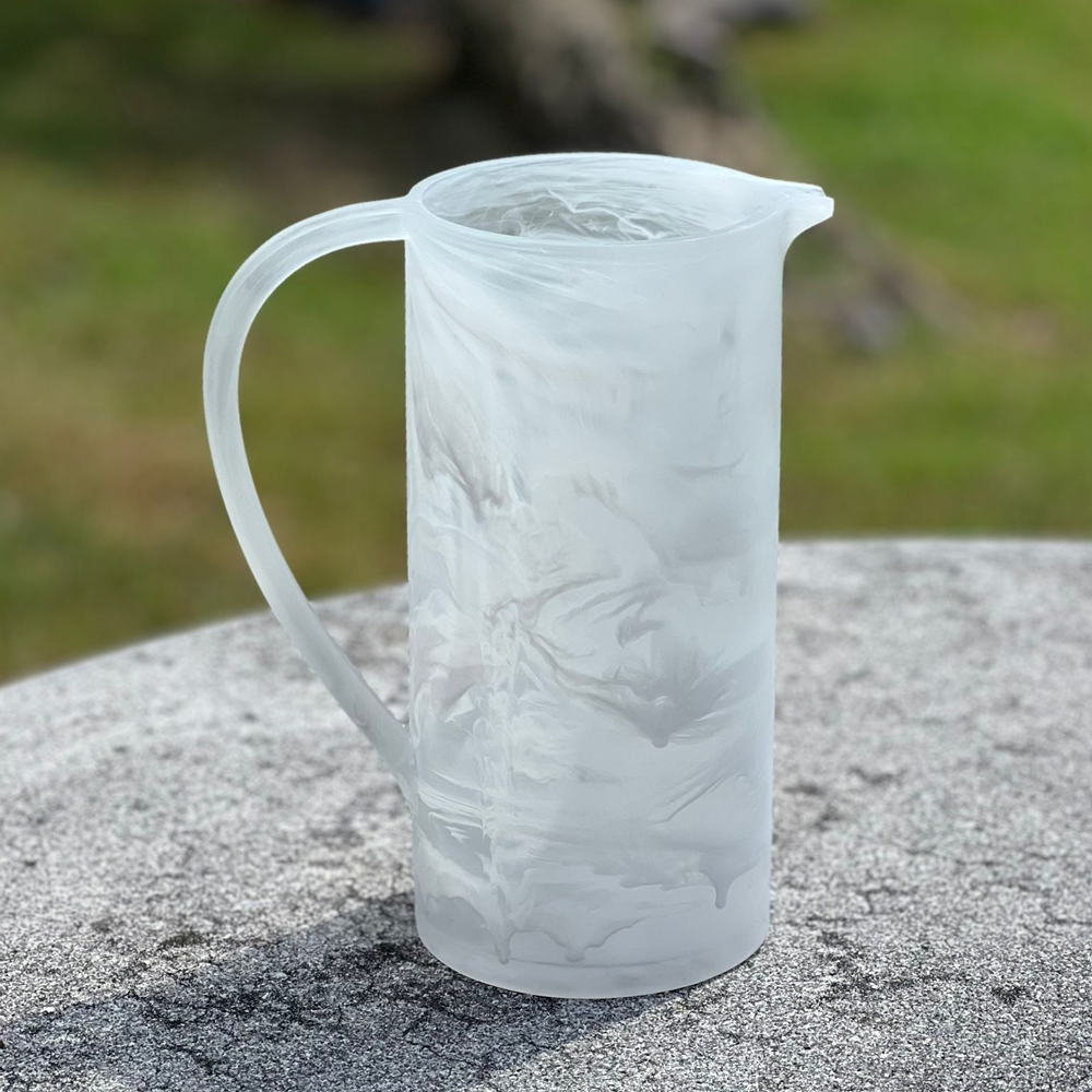 Resin White Swirl Pitcher