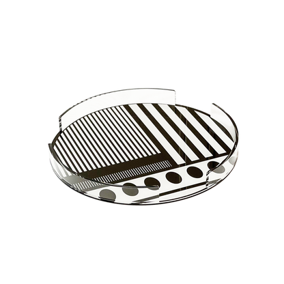 Lucite Black & White Cake Tray