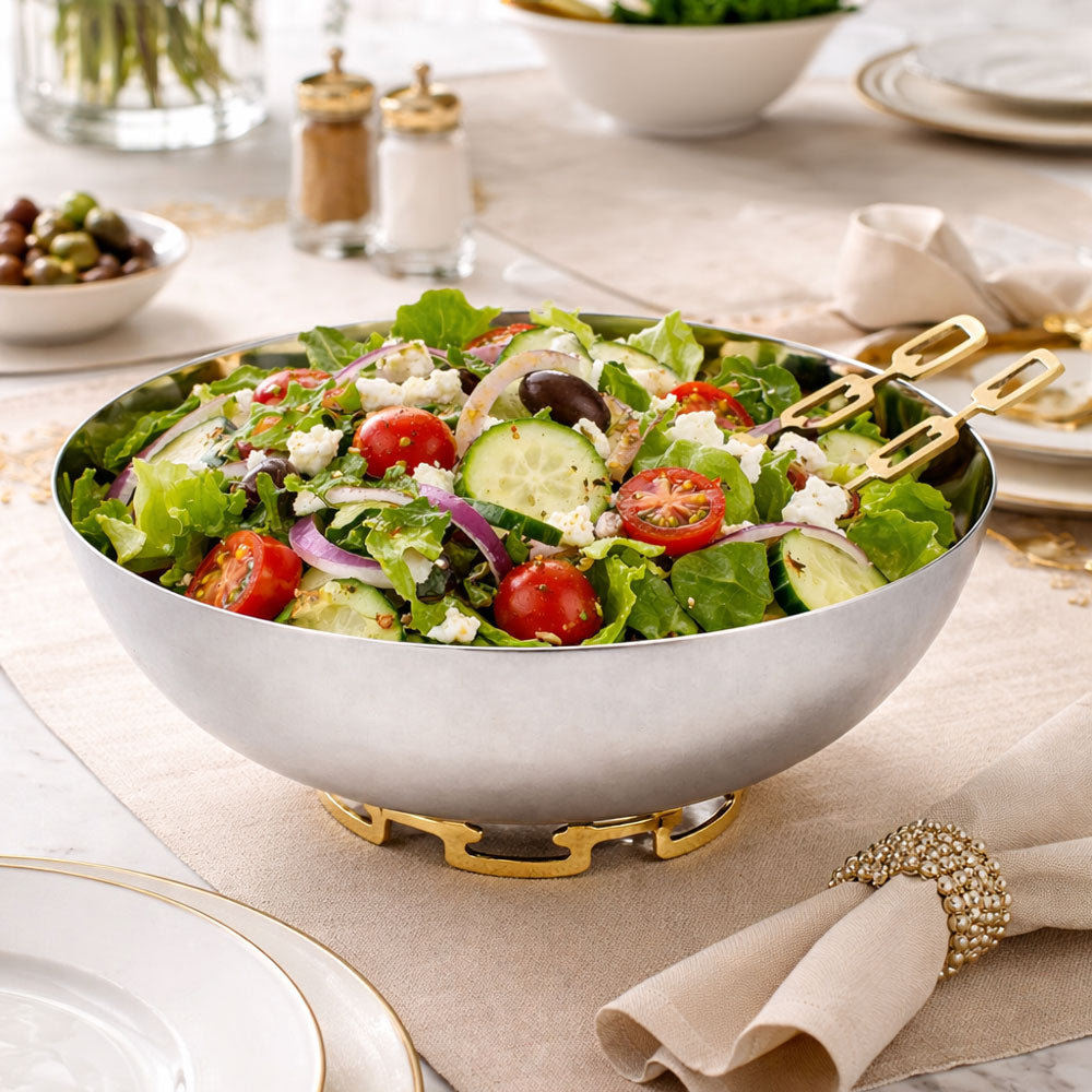 Luxe Linked Stainless Steel Salad Bowl