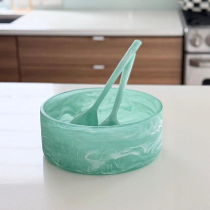 Resin Sage Green Salad Bowl