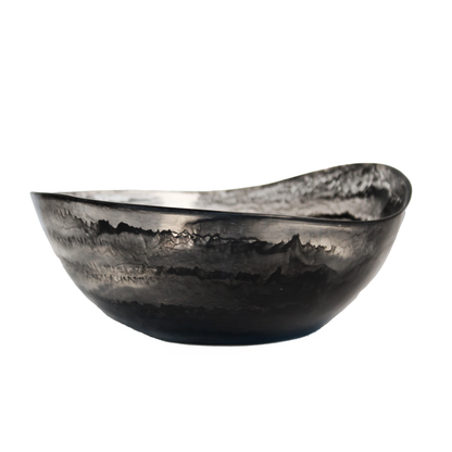Resin Black Swirl Oval  Salad Bowl