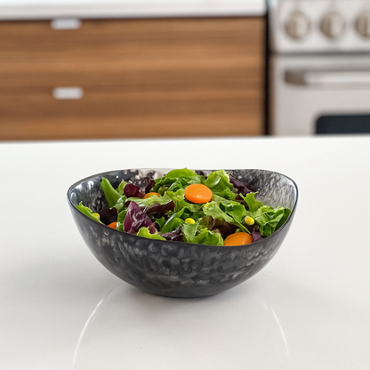 Resin Black Swirl Oval  Salad Bowl